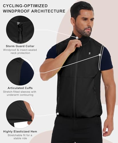 Image of Little Donkey Andy Men's Water-resistant Outerwear Vests, Stretch Windproof Vest for Cycling, Running, Golf