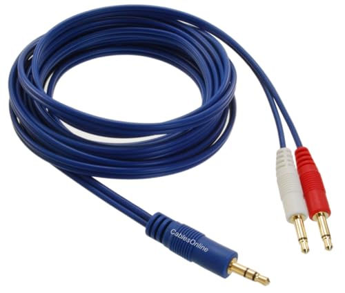 Cable auxiliar 3.5mm estéreo macho a doble mono macho 3.5mm 10 pies miniatura 2