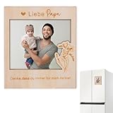 ALULU Bilderrahmen Liebe Papa,danke,dass du immer für mich da bist - Magnetischer Bilderrahmen für gemeinsames Bild - Geschenk Vater
