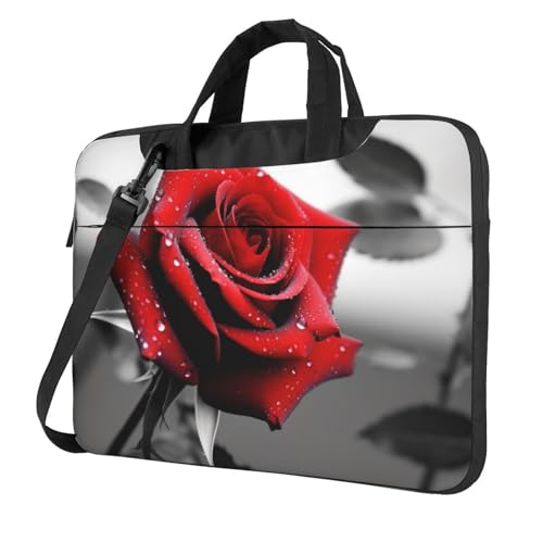 Bolsa Maletín para Portátil Black and White Red Rose miniatura 1