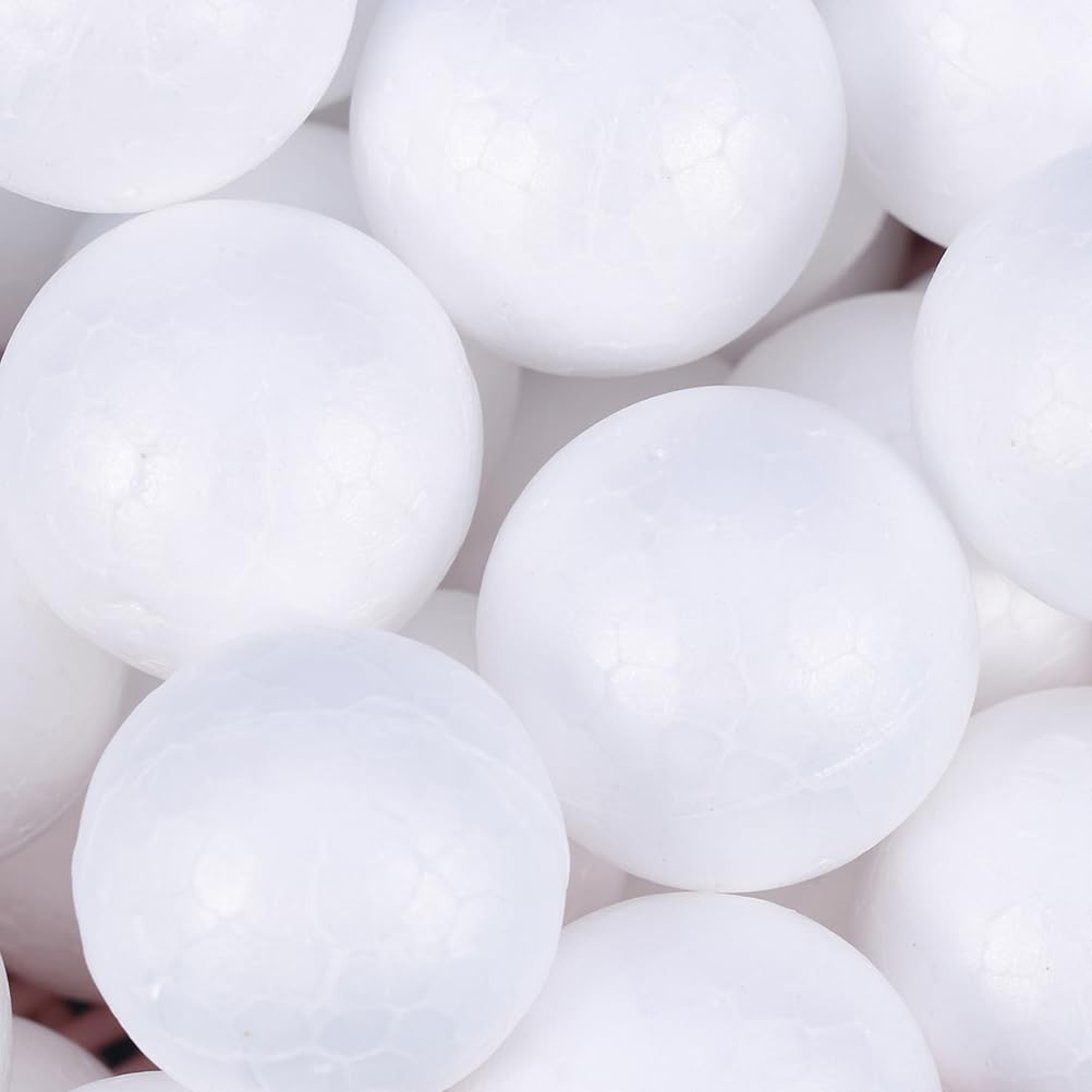 Wensmy Polystyrene Foam Balls White Craft Balls Solid Sphere Foam Balls Modeling Round Balls for DIY Arts School Projects Wedding Decorations (50Pcs 4cm) - Image 2