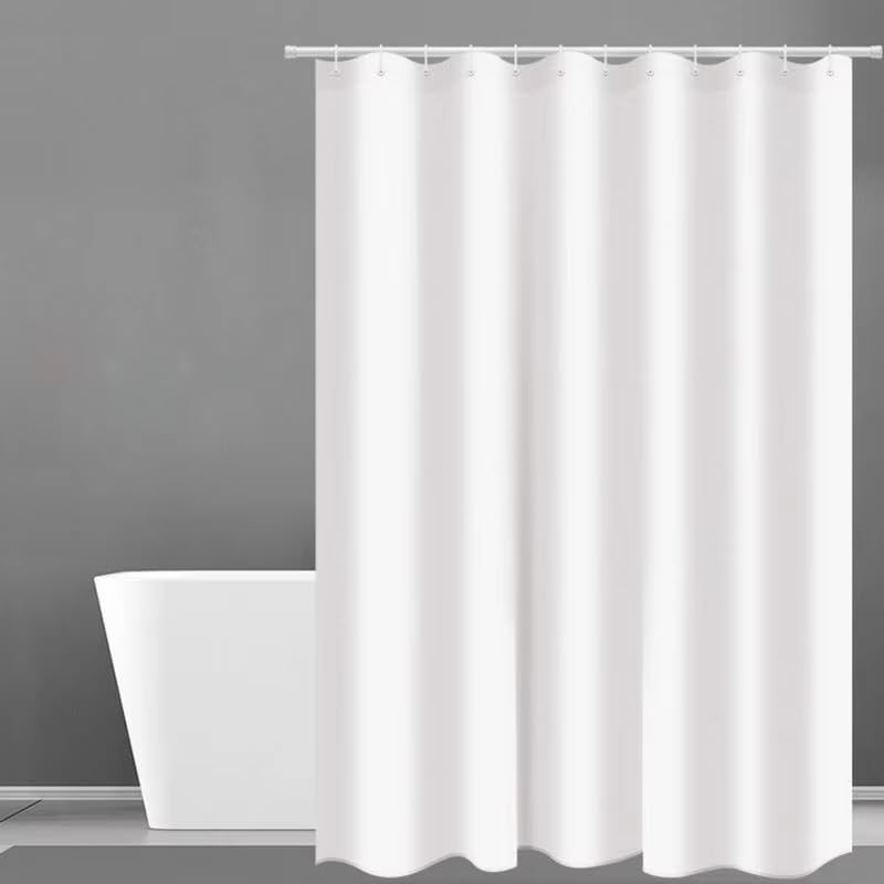 Rideau de douche imperméable blanc 110 x 220 cm anti-moisissure lavable grand format