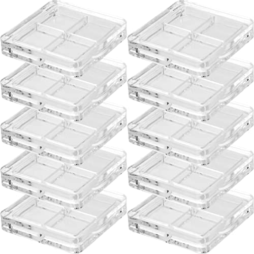 Beaupretty Highlight Box Empty Eyeshadow Box, 4 Grid Plastic Eyeshadow Storage Box Case Empty Eyeshadow Pallet Empty Eyeshadow Case Makeup Supplies 10pcs Cosmetics Box