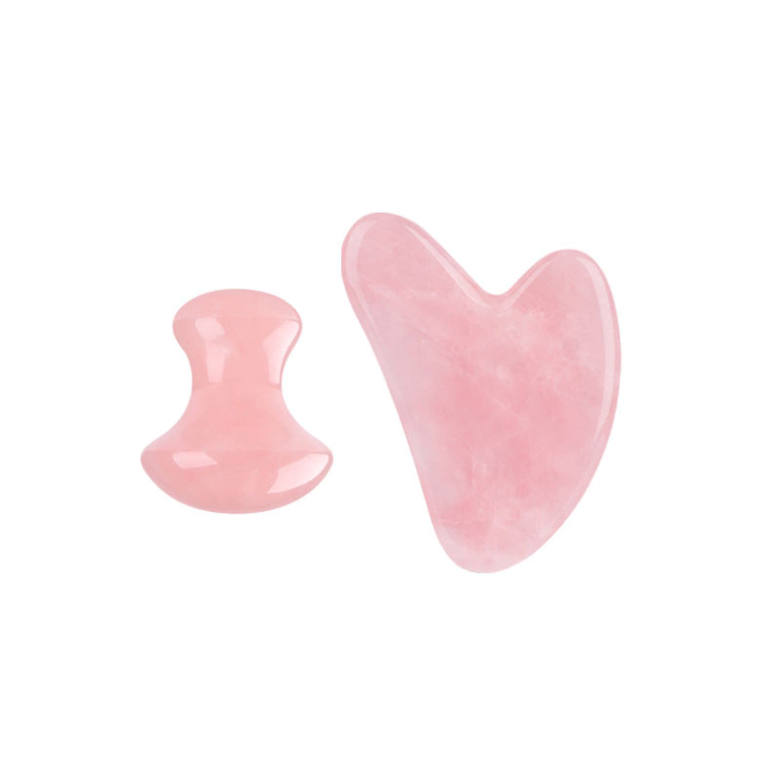 Rosa cuarzo rosa jade masajeador rodillo gouache conjunto piedra cristal natural gua sha tablero rodillo belleza herramienta, tipo 4