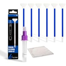 REFLEX CAMERA 24mm 8 Piece Camera Sensor Cleaning Kit 6 Full Frame Double end Swabs, 5ml Cleaner, Micro Fiber Cloth, Residue-Free Cleaning Kit for Sony, Canon, Nikon DSLR and Mirrorless Cameras