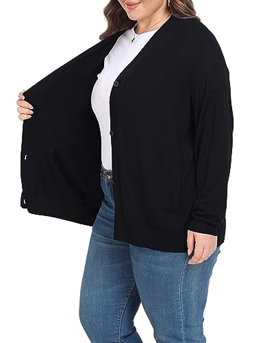Shiaili Classic Plus Size Sweater for Women Non-Bulky Soft Stretch Cardigans4