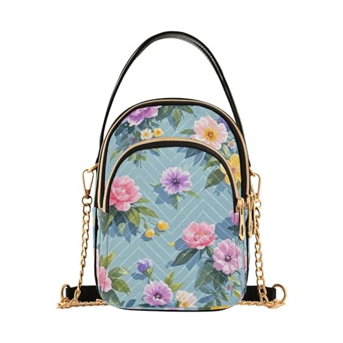 Womens Shoulder Handbags Tote Bag Quilted Purses for Women Floral Pattern Satchel for Travel Office,Multi12