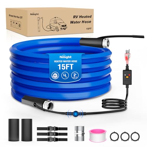 Image of Nilight 15FT Heated Water Hose RV 5 /8 inchInside Diameter -45F Freeze