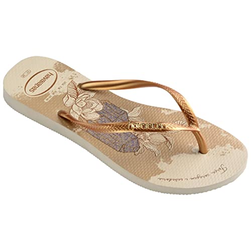 Chinelo Slim Party, Havaianas, feminino, Bege Palha, 37/38