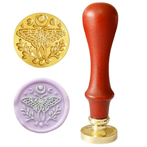 Mingyuesky HDYZ Butterfly Wax Seal Stamp Retro Wood Stamp Removable Brass Seal Wedding Invitations Embellishment Bottle Decoration Gift Packing  cover
