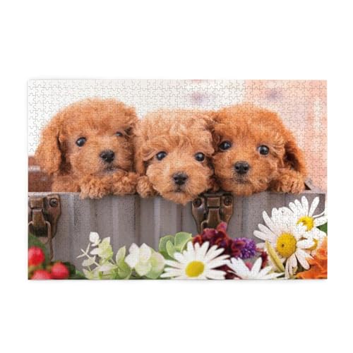 かわいい子犬3匹 1000ピース ジグソーパズル 大人向け難しい 破片なし カチっとハマる 誕生日 おしゃれ インテリア ギフトハウス (75×50cm)