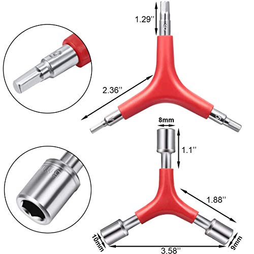 image for CHIVENIDO Bike Spoke Wrench Set, 5 Pcs Bicycle Spoke Tool Kit for Rim 