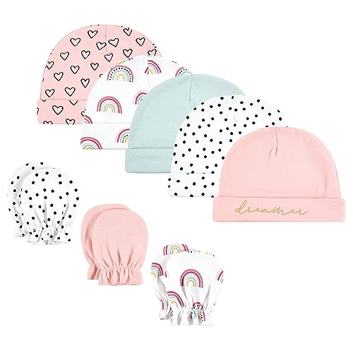 Image of Hudson Baby Unisex Baby Cotton Cap and Scratch Mitten Set