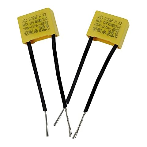 BouGPeng 2 Stück Entstörkondensator 0,22µF 275V X2 Radial LED Entstörer Kondensator bei Blinkenden Sicherheits kondensatoren nicht ausgehenden LED Lampen Entstörkondensator Cover