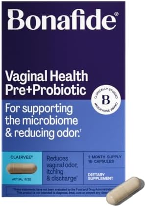 Bonafide Clairvee Vaginal Probiotic for Relief from Odor, Itching & Discharge, 1-Month Supply (15 Capsules)