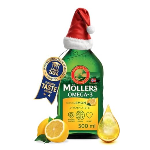 Möller's Omega 3 Cod Liver Oil | Nordic Omega 3 Dietary Supplement with EPA, DHA, Vitamin A, D, E | Superior Taste Award | High Purity Natural | 165 Year Old Brand | Lemon | 500 ml