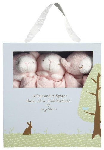 Image of Angel Dear - Pink Lamb, Pair And A Spare Blankie Set, Pack Of 3