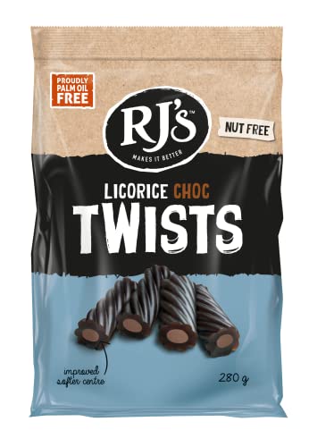 RJs Soft Eating Licorice choc twists 280g