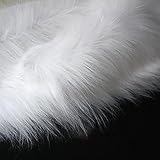 GQZJY Tessuto in Pelliccia Sintetica a Pelo Lungo e Pelo Lungo, soffice e soffice per Costumi tappeti, Accessori, fondali, Cosplay, sedie, 1,8x0,5 m(Color:Bianco)