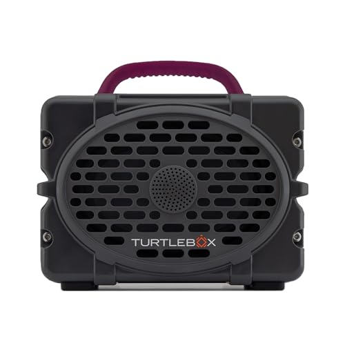 Image of Turtlebox Original Gen 3: Portable Outdoor Bluetooth Speaker - Ultra-Loud (120dB), Waterproof (IP67), Rugged, Impact-Resistant, 3-Day Battery | Party Mode: Unlimited Pairing Stereo, Gray /Maroon