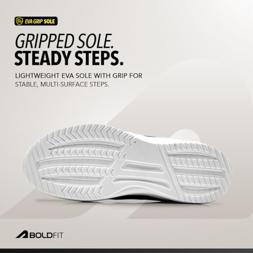 Image of Boldfit Mens Walking Shoes, Breathable Knit Slip-On Casual Shoes with Memory Foam Insole, Thick Eva Outsole & Padded Heel Support, Lightweight, Sock-Like Fit for All-Day Comfort