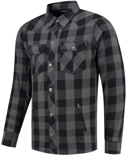 Chemise de moto Rusty Stitches Neil V2 gris noir vêtement motard 2XL