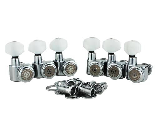 Eddaray 6 In-line Guitar Locking Tuners, 1:18 Gear Ratio Lock String Tuning Key Pegs Machine Heads...