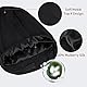 OLESILK Seide & Baumwolle Lange Schlafmütze leichte und weiche Wendemütze Strickmütze Unisex verstellbar für Damen & Herren, Lang, Schwarz
