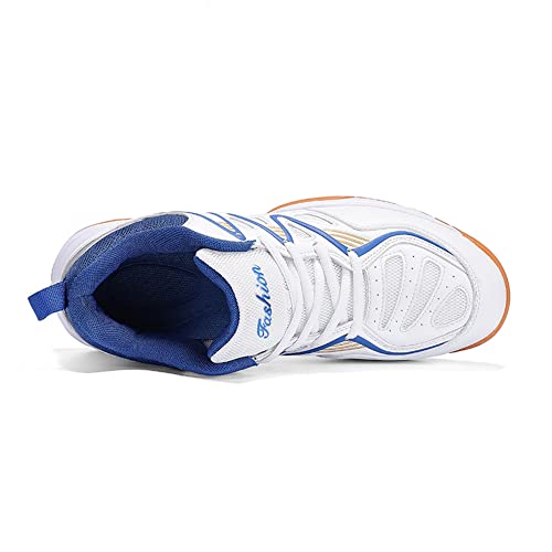 Feekwys Pickleball Shoes For Men Tennis Shoes Badminton Indoor Outdoor Court Training Shoes Racketball Squash Volleyball Sneaker Shoes Size 12.5(Blue-48) #TOP4