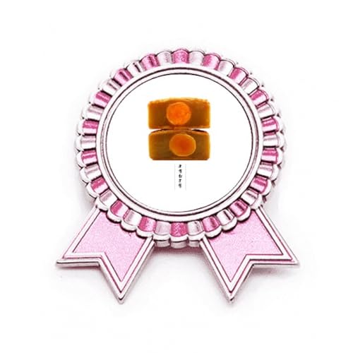 Broche rose Lotus Moon Cake en métal de taille M insigne Mid-Autumn Festival