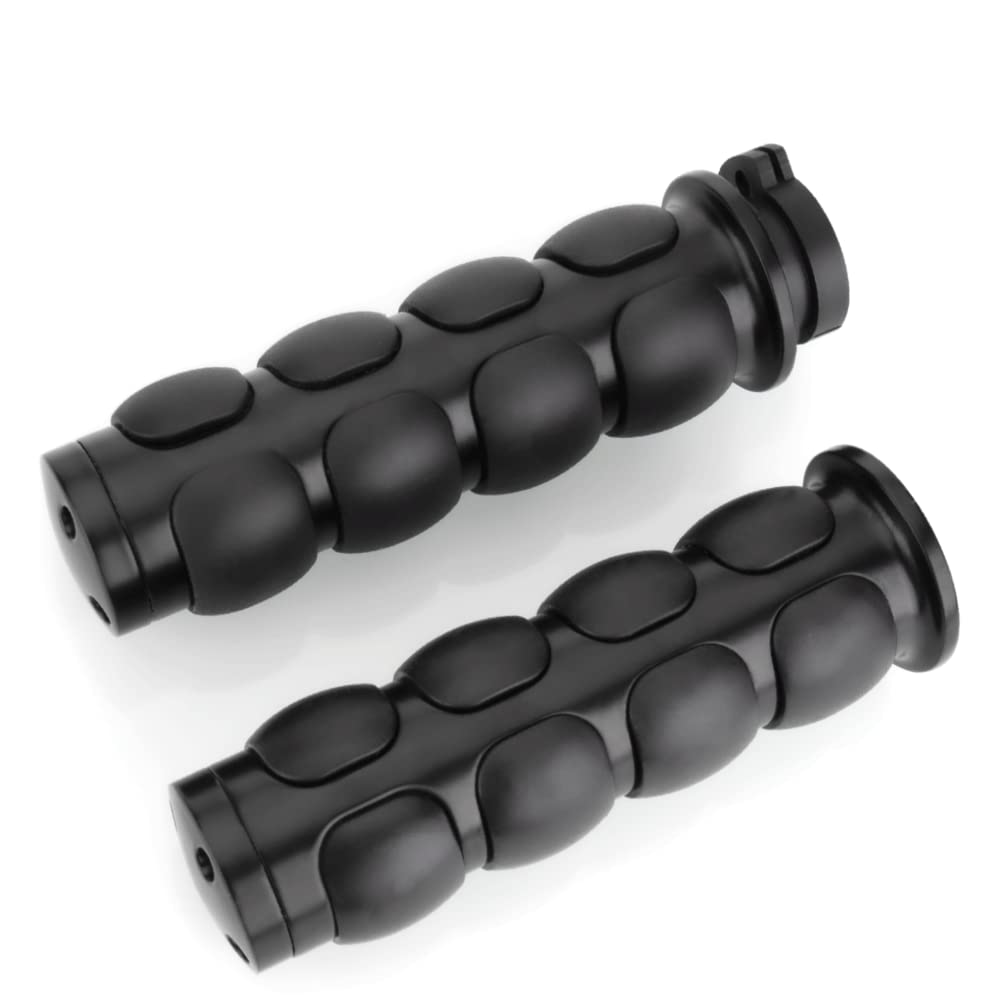 EATAKWARD 1 Inch Motorcycle Handlebar Grips - 25mm Universal Non-Slip Gel Grips With Throttle Assist, Black Chrome, For Harley, Suzuki, Kawasaki (Not For 1-1/4" Bars) - View #2