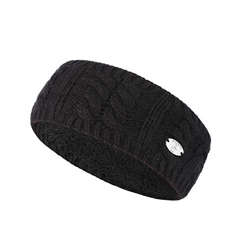 AnJuHoPa de punto con diadema de mujer para diadema de invierno de mujer Banda de pelo de punto Noir (más chaud et épaissi) Cover
