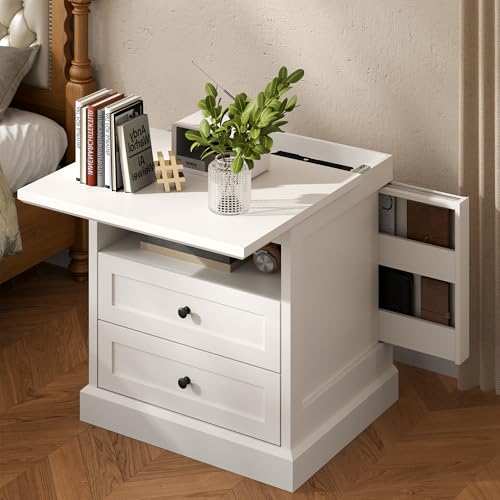 Gyfimoie Nightstand with Hidden Storage Space, Night Stand, End Table