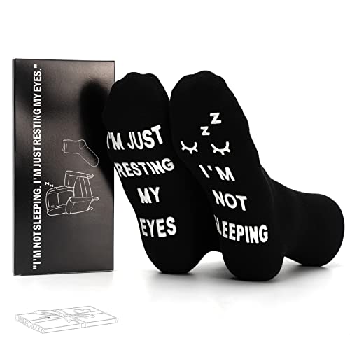 Funny Gifts for Dad Father’s Day Men Women Cute Novelty lovely Socks: I’m Not Sleeping I’m Just Resting My Eyes (M, Eyelash)