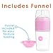 PopYum 9 oz Pink Anti-Colic Formula Making/Mixing/Dispenser Baby Bottles, 3-Pack with #2 Medium Flow Nipples, 260 ml, BPA-Free, Natural Latch