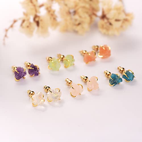 Zengori Irregular Amethyst Four-Claw Stud For Women Gemstones Earring Jewelry Zg0134 #TOP3
