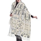 UJKAM Vinificación - Bodega de imitación de cachemira, bufanda cálida con borlas (vertical), bufanda larga para calor diario, negro, talla única, color negro, talla única, Negro , Talla única