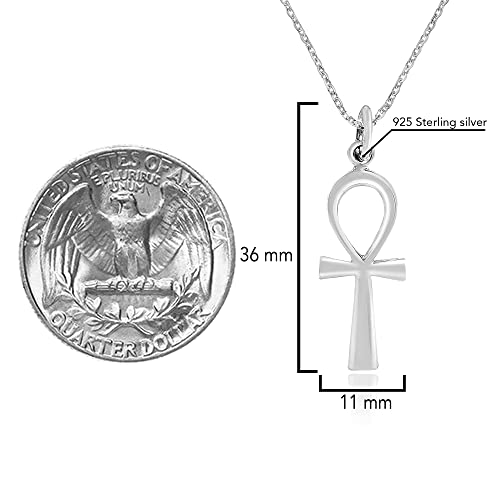 Aeravida Eternity Egyptian Ankh Religious Cross .925 Sterling Silver Necklace #TOP3