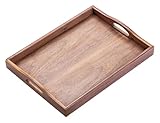 Serviertablett Serviertablett Frühstückstablett aus Holz mit Griffen for den Haushalt(34 * 23 * 5cm)