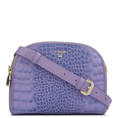 Image of Da Milano Women's Leather Sling Bag - Purple