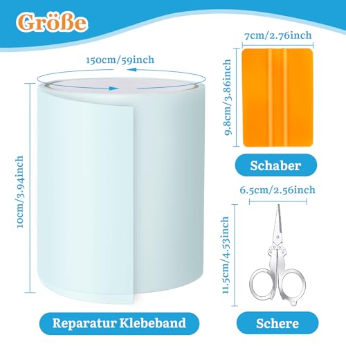 Hymarvo Pool Reparaturset Unterwasser,10x150cm Pool Flicken Selbstklebend Set,PVC Pool Flickzeug Klebeband Wasserdichtes,Unterwasserkleber Flex Tape für Pool,Poolfolie,Schlauchboot,Luftmatratze