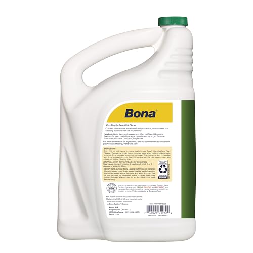 Image of Bona Multi-Surface Floor Cleaner Refill - 128 fl oz - Lemon Mint - Residue-Free Floor Cleaning Solution refill for Spray Mop and Spray Bottles - For Use on Stone, Tile, Laminate, and Vinyl Floors