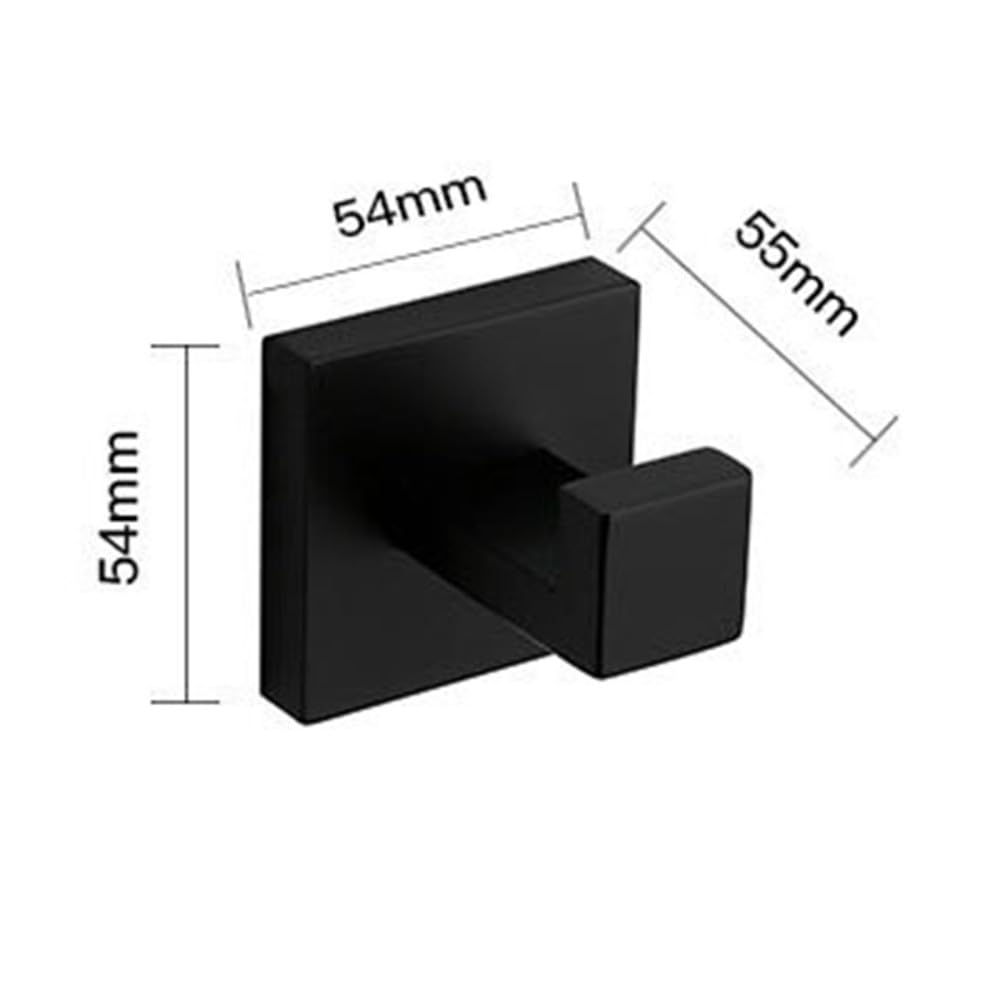 Geschirrtuchhaken, Wandhaken, Kleiderbügel for Aufhängen, hochglanzpoliert/mattschwarz/gebürsteter Edelstahl, Bademantelhaken, Handtuchhaken, Wandmontage, quadratisch, for Handtuch, Bademantel, Mantel