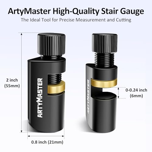 ArtyMaster Stair Gauges Set with Rubber Pad, Stair Gauges for Framing Square and Carpenter Square, Framing Jig Circular Saw, Attachment Tool for Carpentry Squares Framing, Stair Gauges Knobs Tool - Image 5