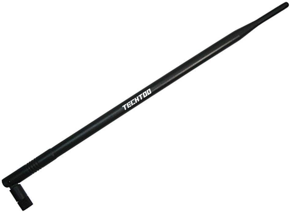 TECHTOO 9dBi Omni WiFi Antenna with RP-SMA Connector for Wireless Network Router/USB Adapter/PCI PCIe Cards/IP Camera/Wireless Range Extender(1-Pack)