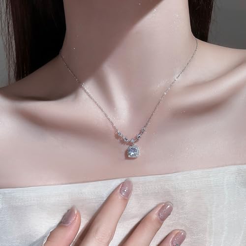 Image of 1 Carat IGI Certified Lab Grown Diamond | Martina Solitaire Lab Diamond Necklace 18K White Gold | FG-VS1-VS2 Quality Jewelry Necklace For Women