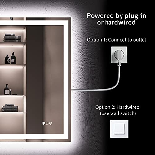 LOAAO 36X36 LED Bathroom Mirror with Lights, Anti-Fog, Dimmable, Backlit + Front Lit, Lighted Bathroom Vanity Mirror for Wall, Memory Function, Tempered Glass, Safe to Use, ETL Listed by LOAAO - Image 7