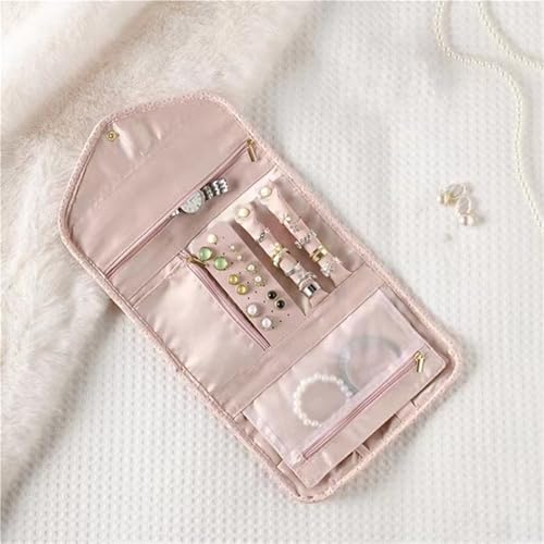Estuche organizador de joyas viaje y bolsa almacenamiento acolchada collares 2