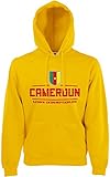  AkyTEX Kamerun Cameroun Fan Hoodie Kapuzenpullover WM2018 Gelb M