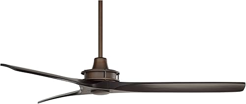 Miniatura 6 de Casa Vieja Ventilador de techo rústico de 52 pulgadas con 3 aspas para interiores con control remoto, bronce aceitado negro mate, madera maciza para